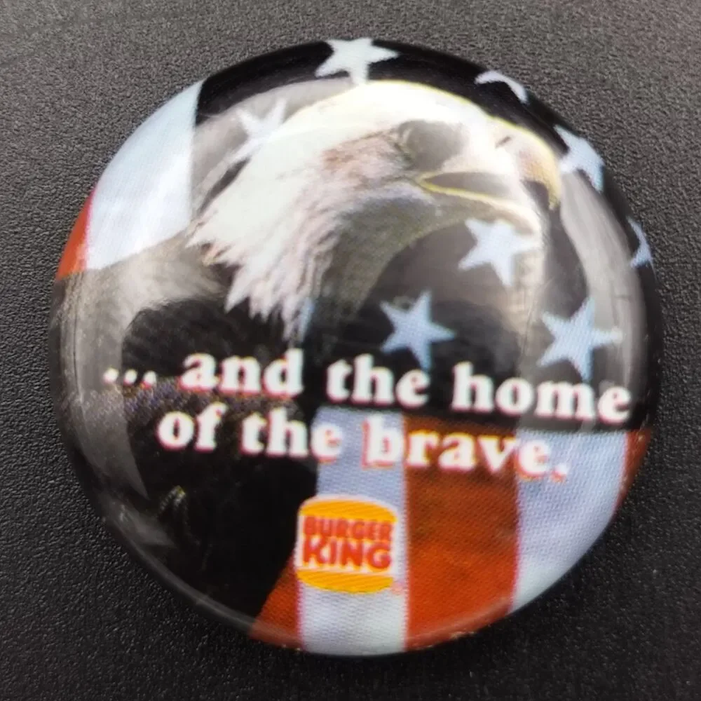 Burger King Pinback Button Patriotic Eagle 